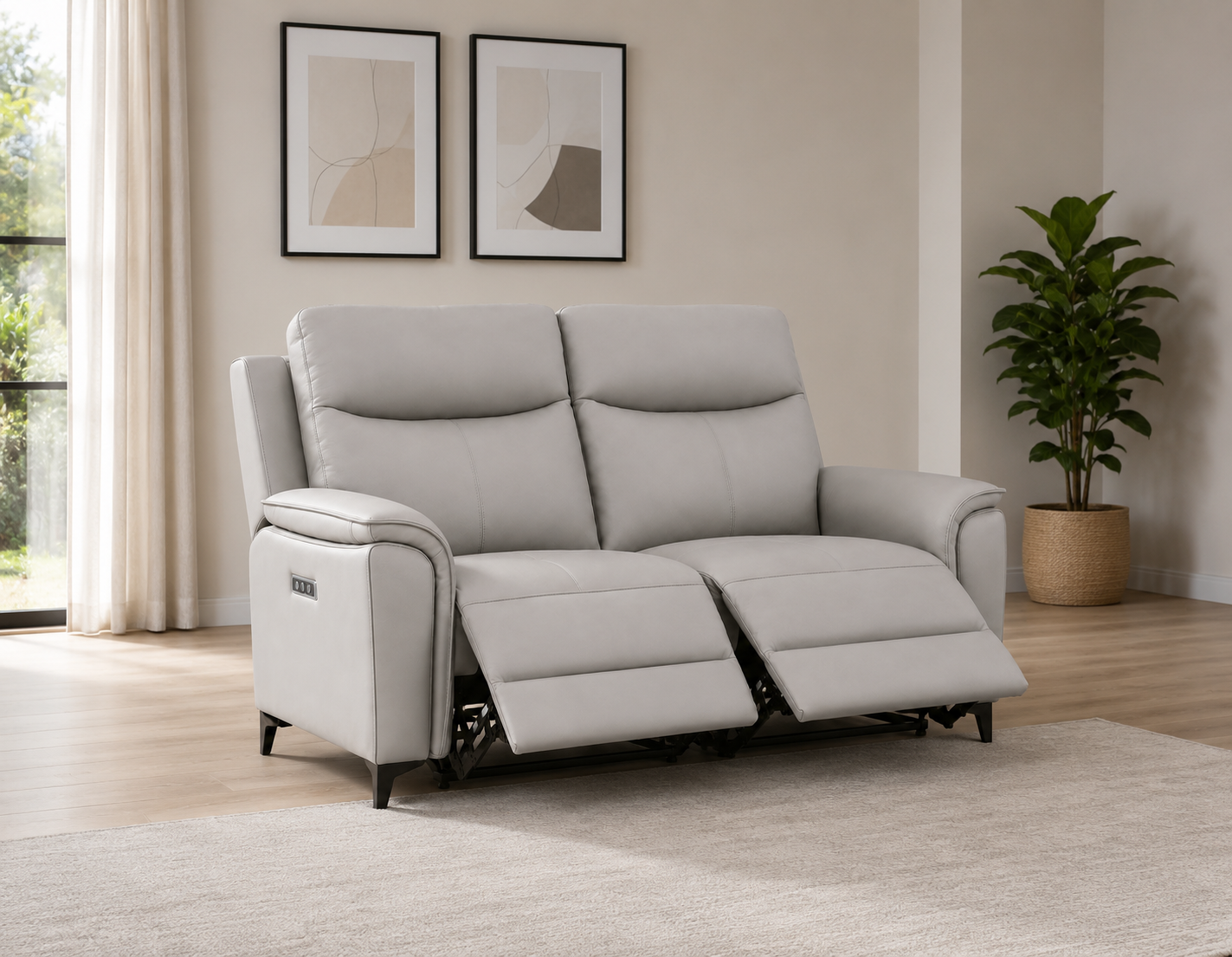 Dual Power Recliner Sofa
